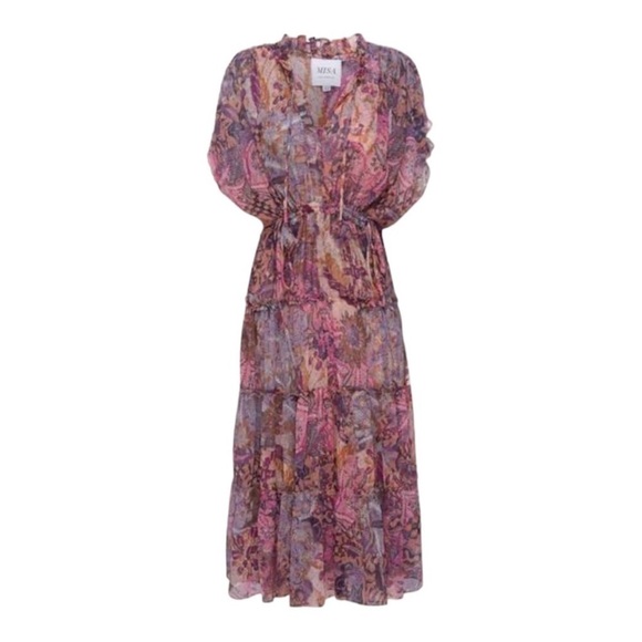 NWT Misa Los Angeles Ilya boho paisley Tapestry Printed Long Midi Dress sz Med - Picture 7 of 14